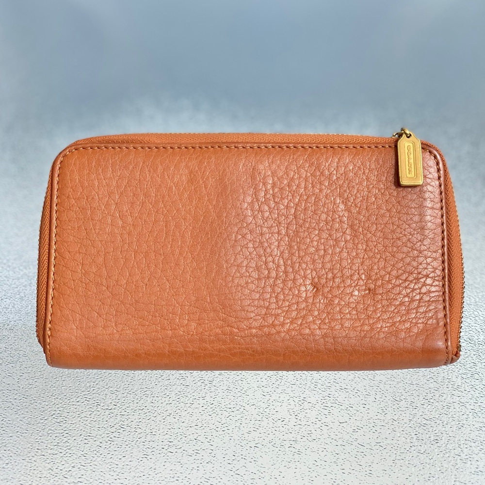 Coach Sonoma Saddle Natural Grain Zip Around Clutch - Picture 6 of 6